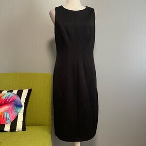 Joseph Ribkoff Black Textured Sleeveless Sheath Dress 12 Work Cocktail